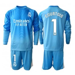Real Madrid Thibaut Courtois #1 Keeper Thuis tenue Kids 2025-26 Lange Mouw (+ Korte broeken)